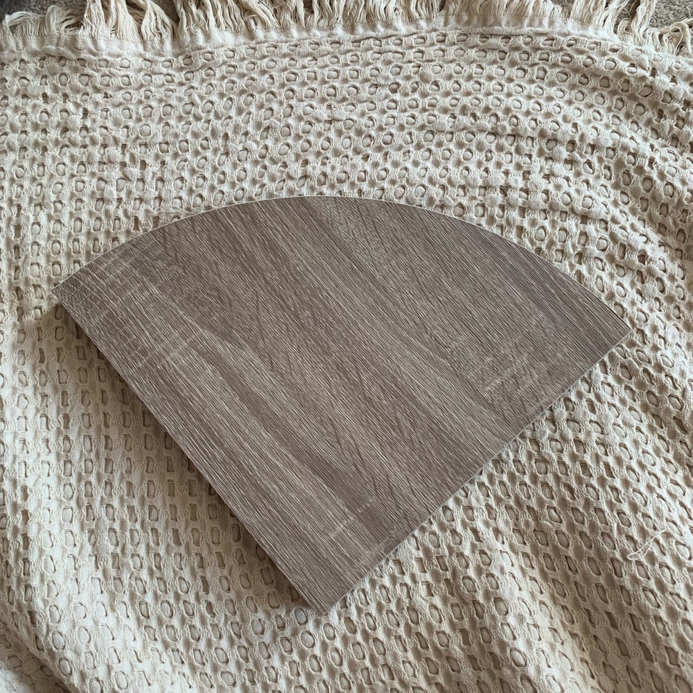 Floating Light Oak Half Circle Corner Shelf